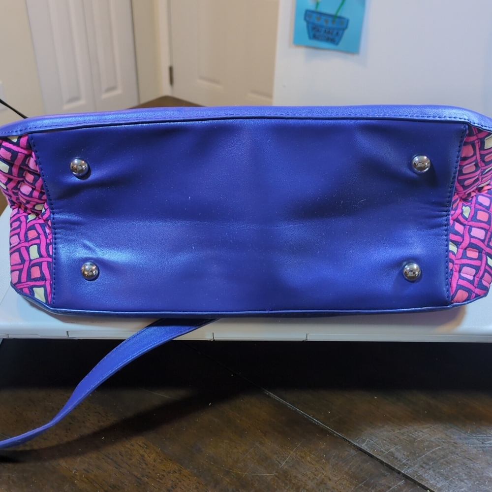 Vera Bradley Trimmed Trapeze Satchel Katalina Pink Diamonds Fresh Pre Loved - Picture 4 of 4